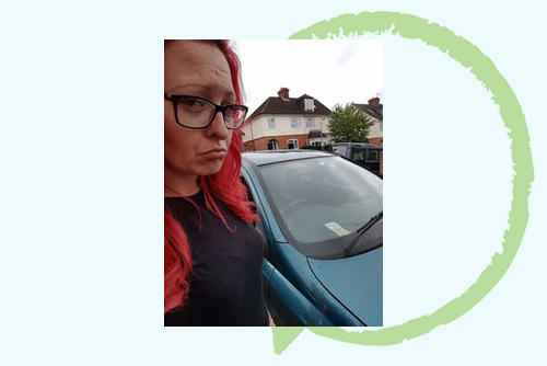 Selfie of a customer with their car