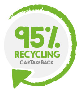 Green logo saying 95% recycling CarTakeBack