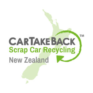 CarTakeBack New Zealand logo and map
