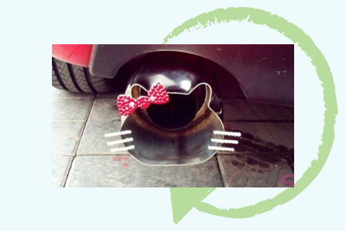 Hello Kitty car exhaust
