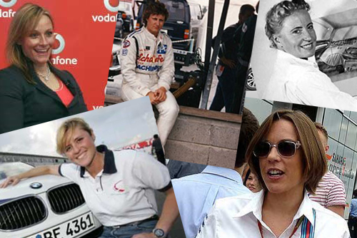 Photo montage of women in motoring