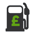 Icon of a petrol pump with £