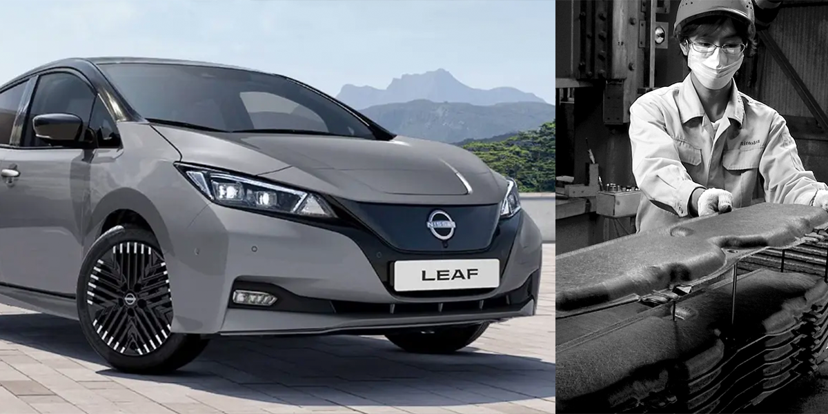Nissan Leaf containing sound insulation made from recycled clothes