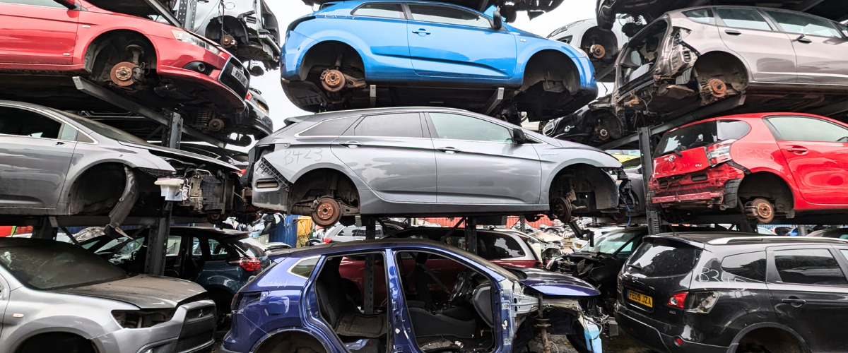 Scrap cars at an Authorised Treatment Facility